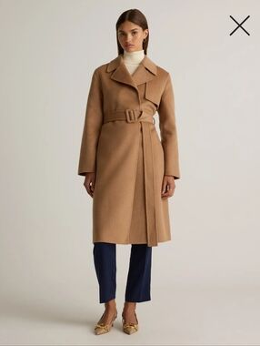 NWT Quince Double-Faced Merino Wool Trench Coat, Medium